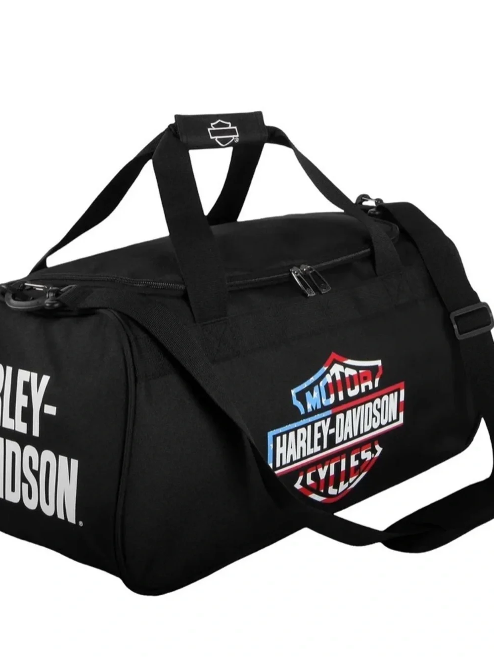 Harley-Davidson Black Duffel with Red, White & Blue Logo